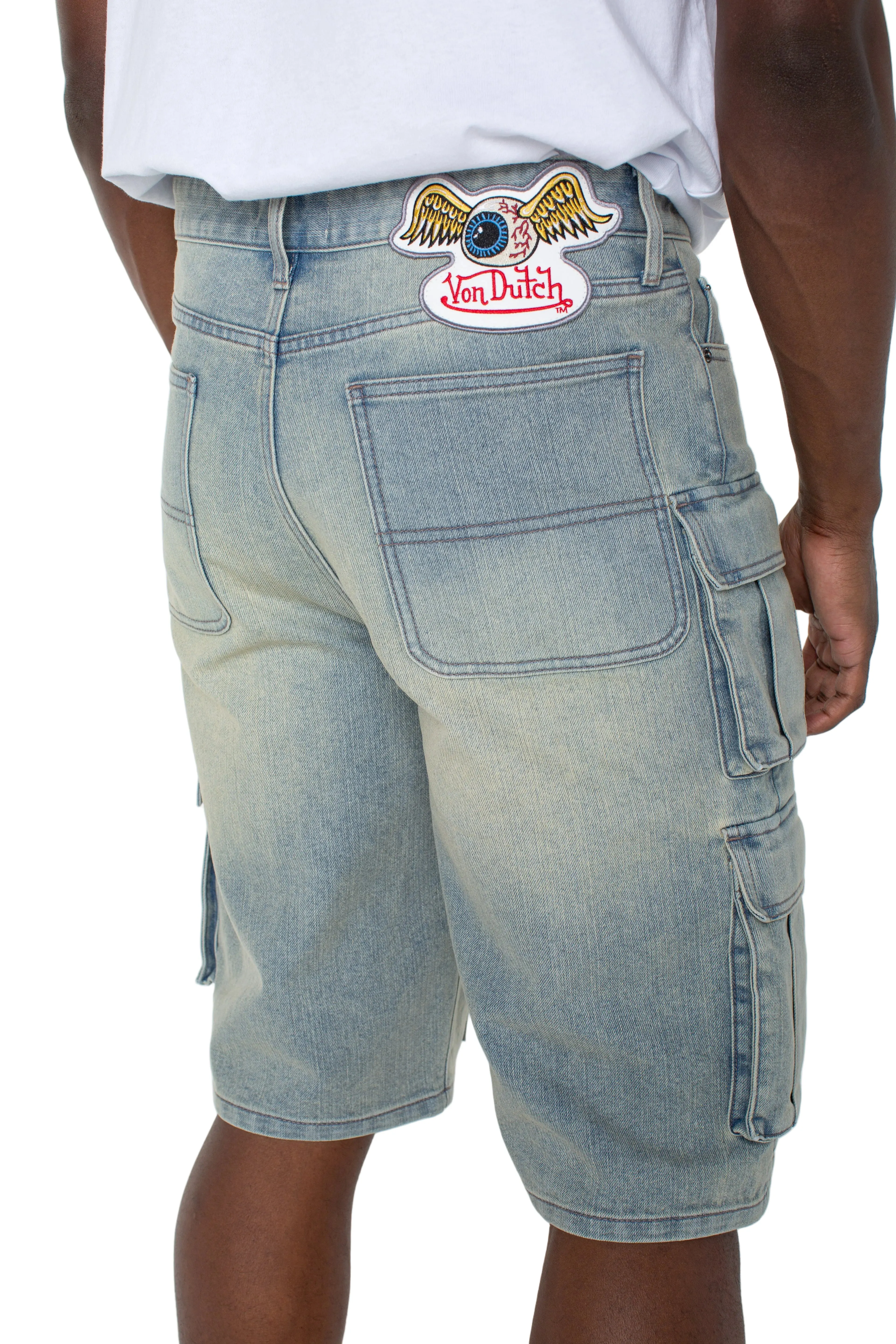 MENS CANVAS CARGO SHORT - DISTORTED WASH sold by Von Dutch product image thumbnail 2