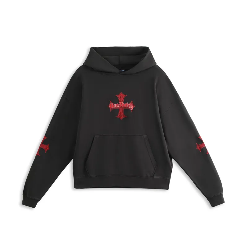 CHOPPER CRIMSON HOODIE - BLACK & RED made by Von Dutch
