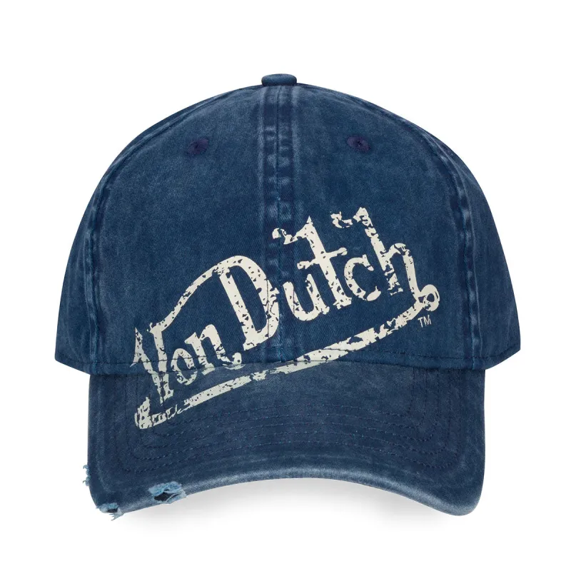 Blue Distressed Dad Hat made by Von Dutch