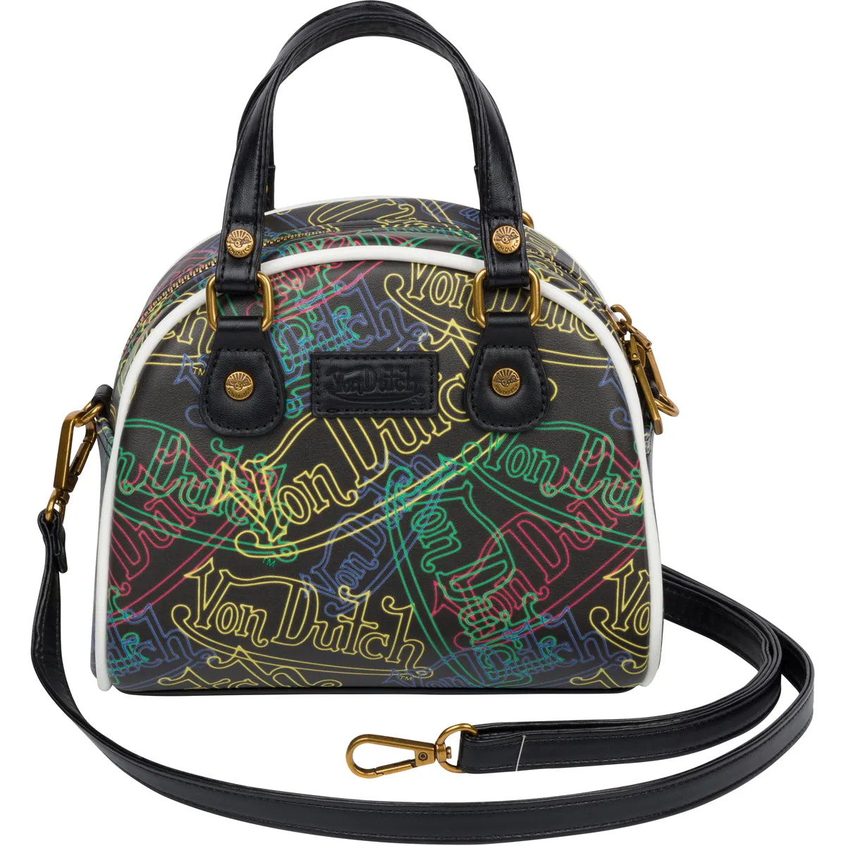 LAガール Von Dutch Neon Logo Black ボウリングバッグ Von Dutch Neon Multi-Logo Bowling Bag