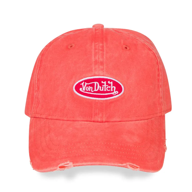 Distressed Orange Dad Hat sold by Von Dutch