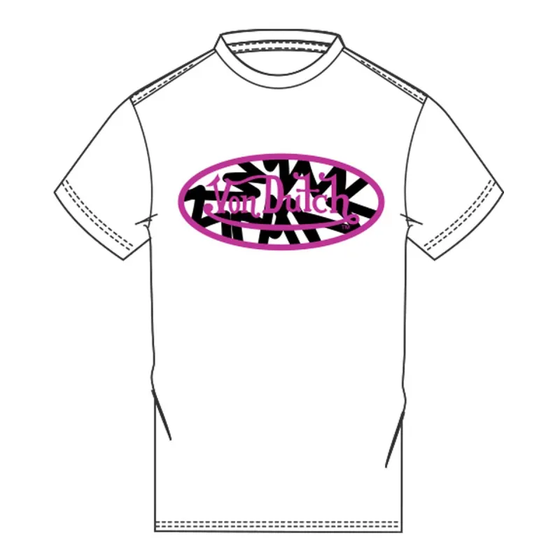 Von Dutch Graffiti Oval Logo White SS Tee sold by Von Dutch