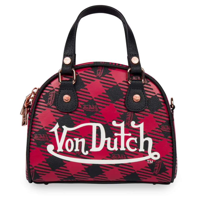 Red & Black Plaid Bowling Bag Small sold by Von Dutch