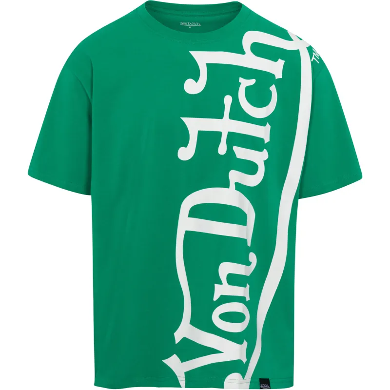 Green & White Vertical Logo SS Tee sold by Von Dutch