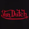 Men's Embroidered Logo Red on Black Hoodie sold by Von Dutch