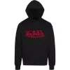 Men's Embroidered Logo Red on Black Hoodie sold by Von Dutch