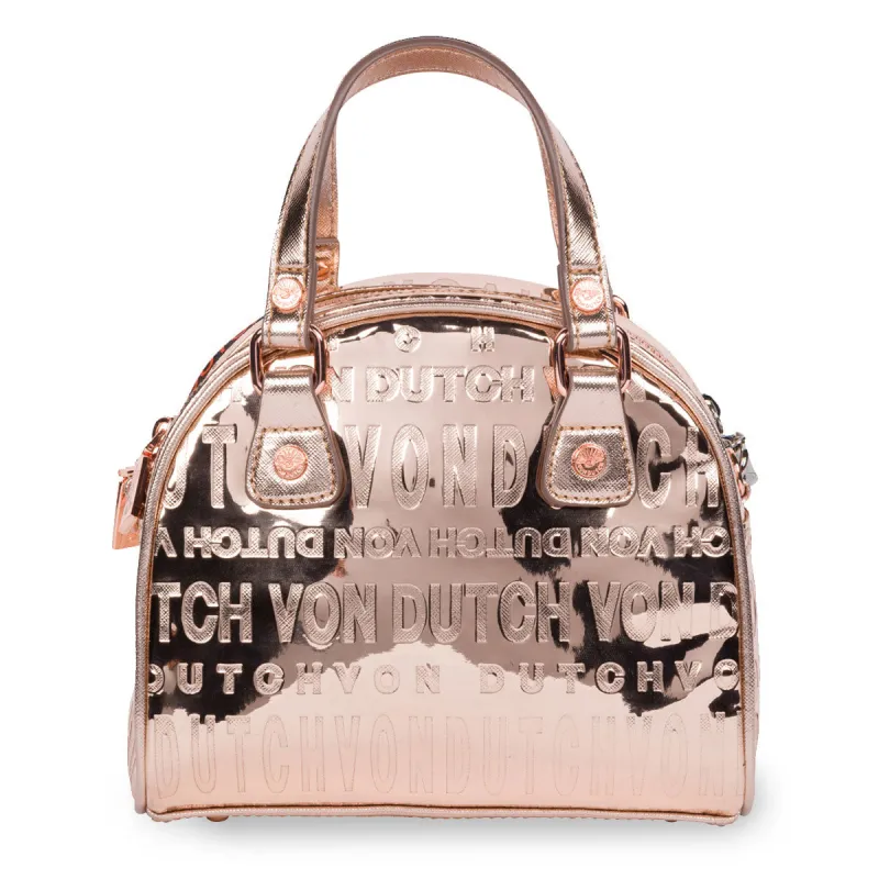 Von Dutch Rose Gold Reflective Bowling Bag sold by Von Dutch