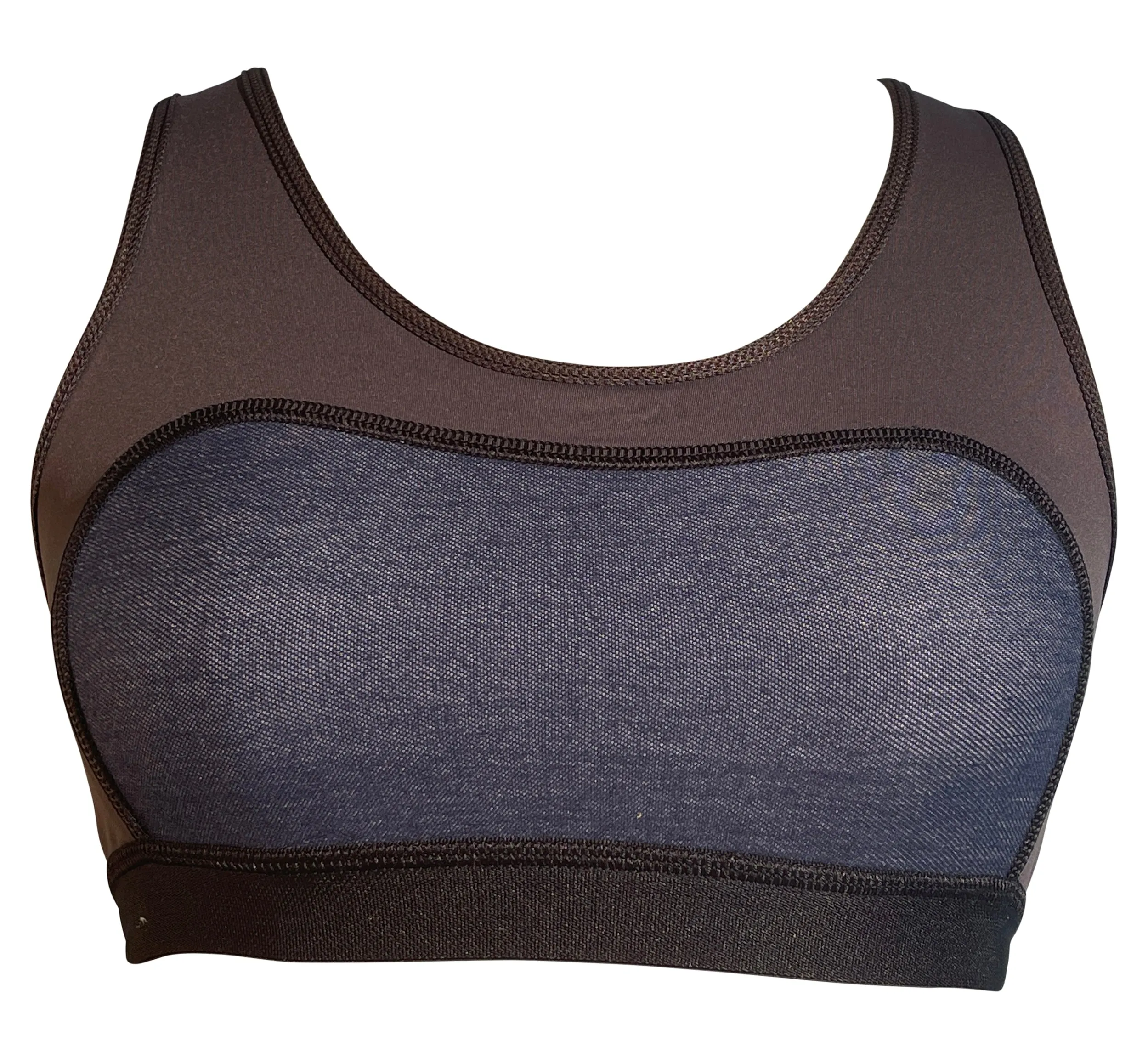 Cortex Bra: Charcoal x Blue Denim sold by VPL