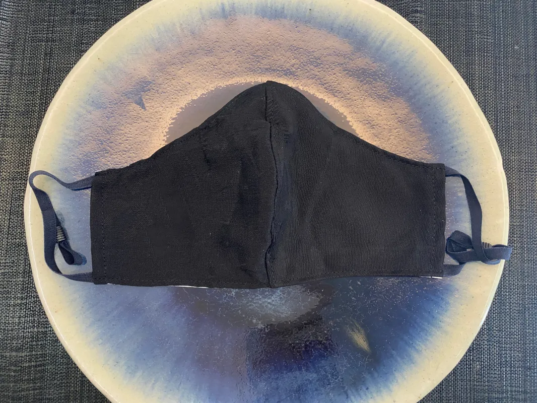 Japanese Vintage Kimono Mask (Silk Jacquard Black) sold by VPL