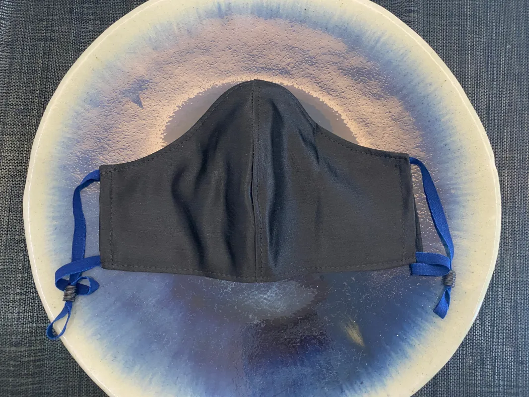 Japanese Vintage Kimono Mask (Soft Silk Black) sold by VPL