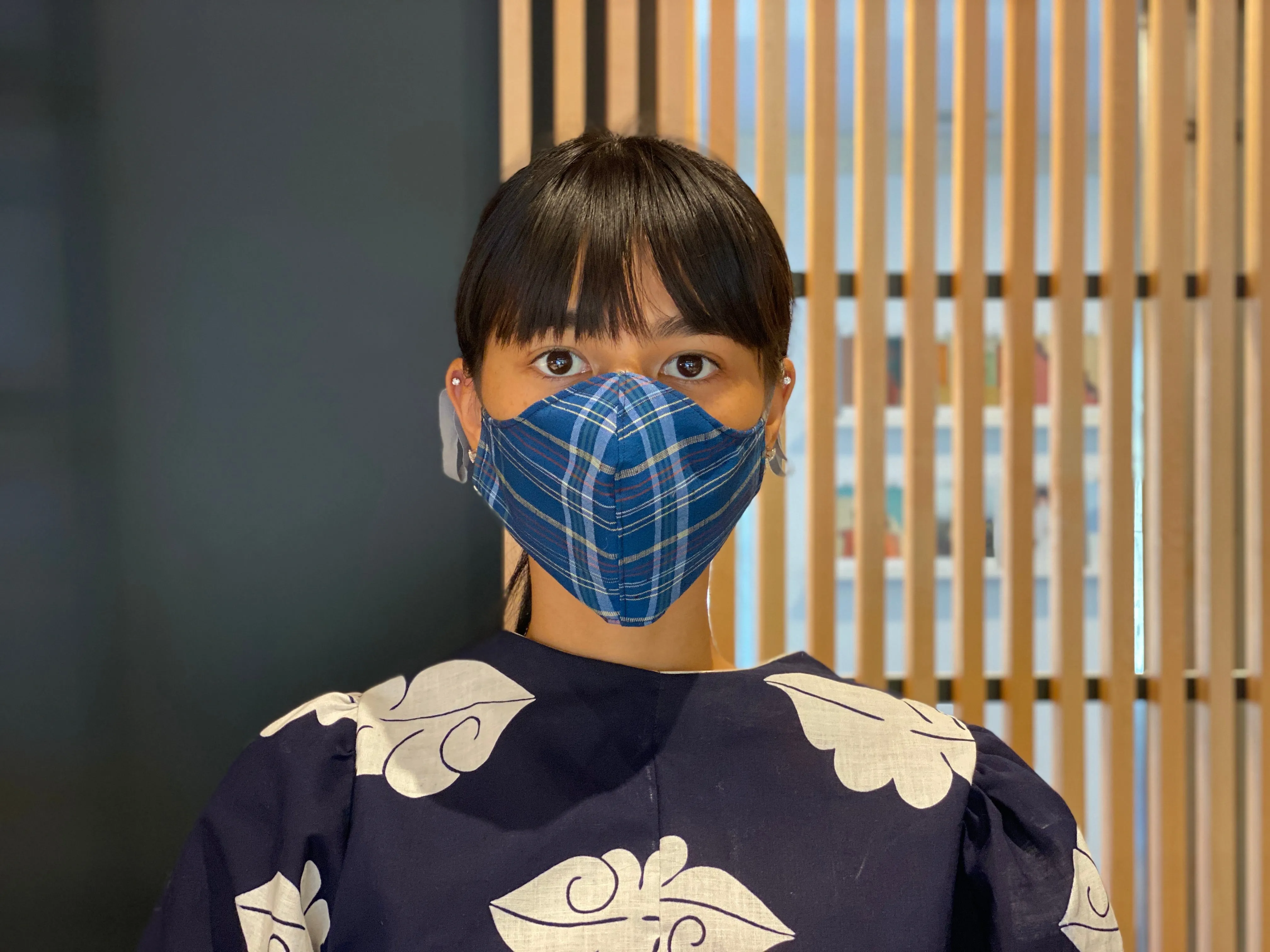 Japanese Kasuri Mask (Konnezu Plaid) sold by VPL product image thumbnail 2