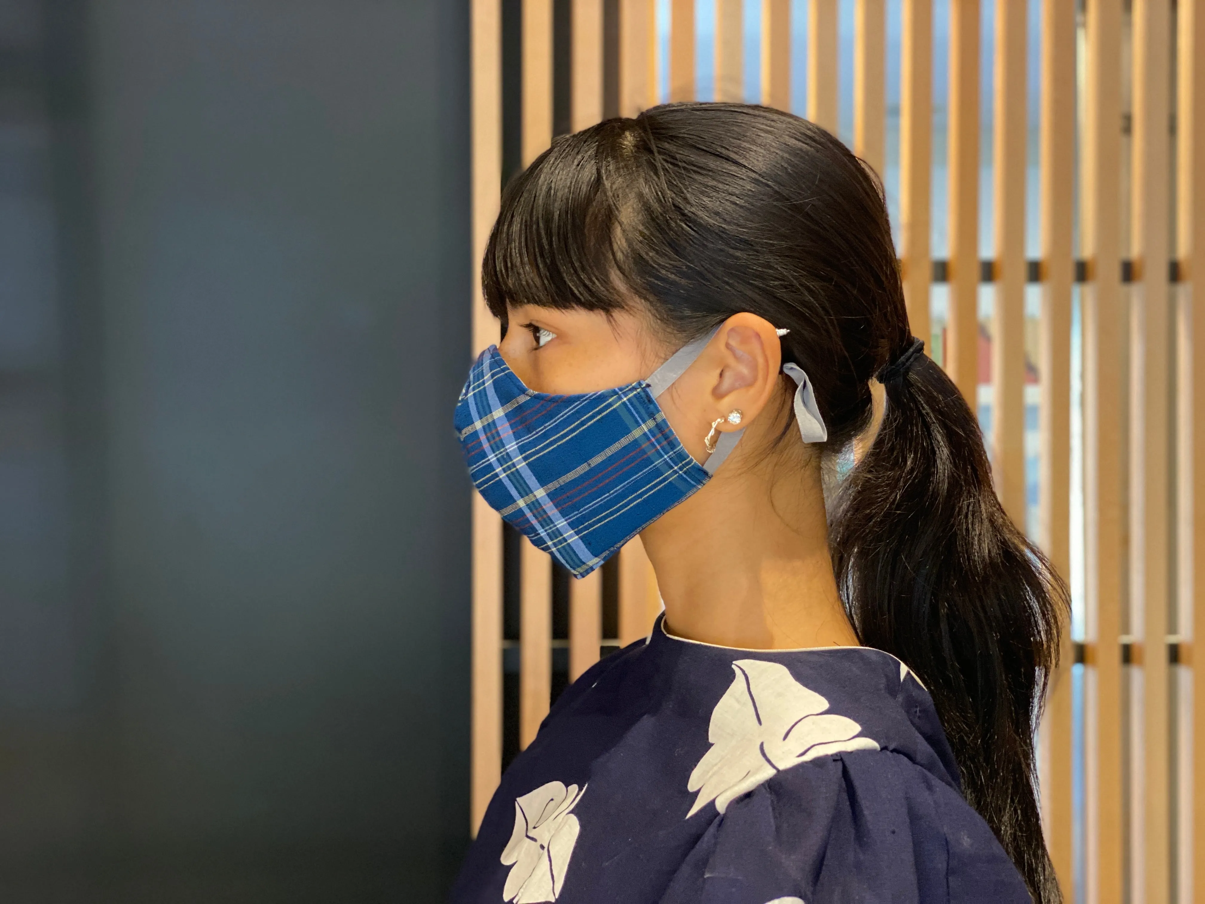 Japanese Kasuri Mask (Konnezu Plaid) sold by VPL product image thumbnail 3