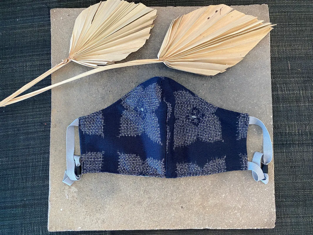 Japanese Kasuri Mask (Navy x White) made by VPL