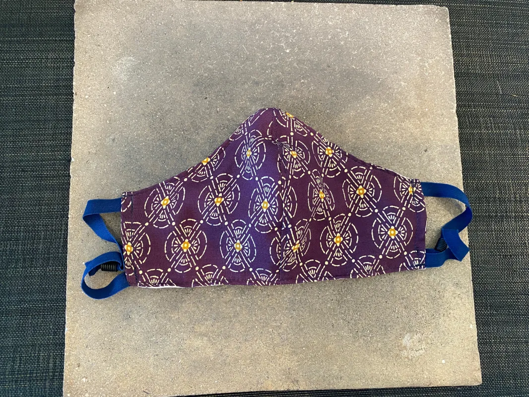 Japanese Vintage Kimono Mask Katazome (Murasaki Koushi) made by VPL