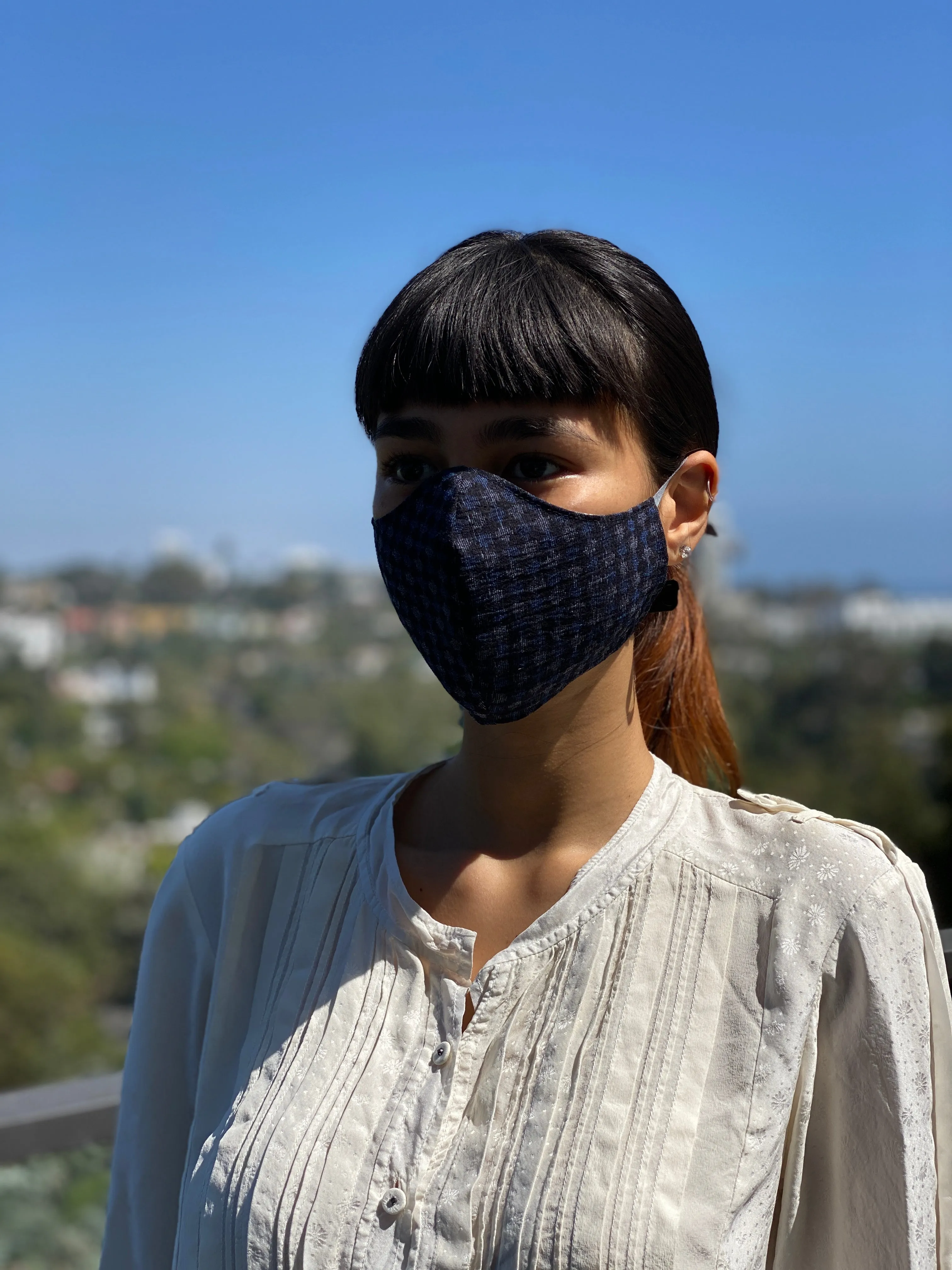 Japanese Vintage Kasuri Mask (Ao Shiro Maru) sold by VPL product image thumbnail 5