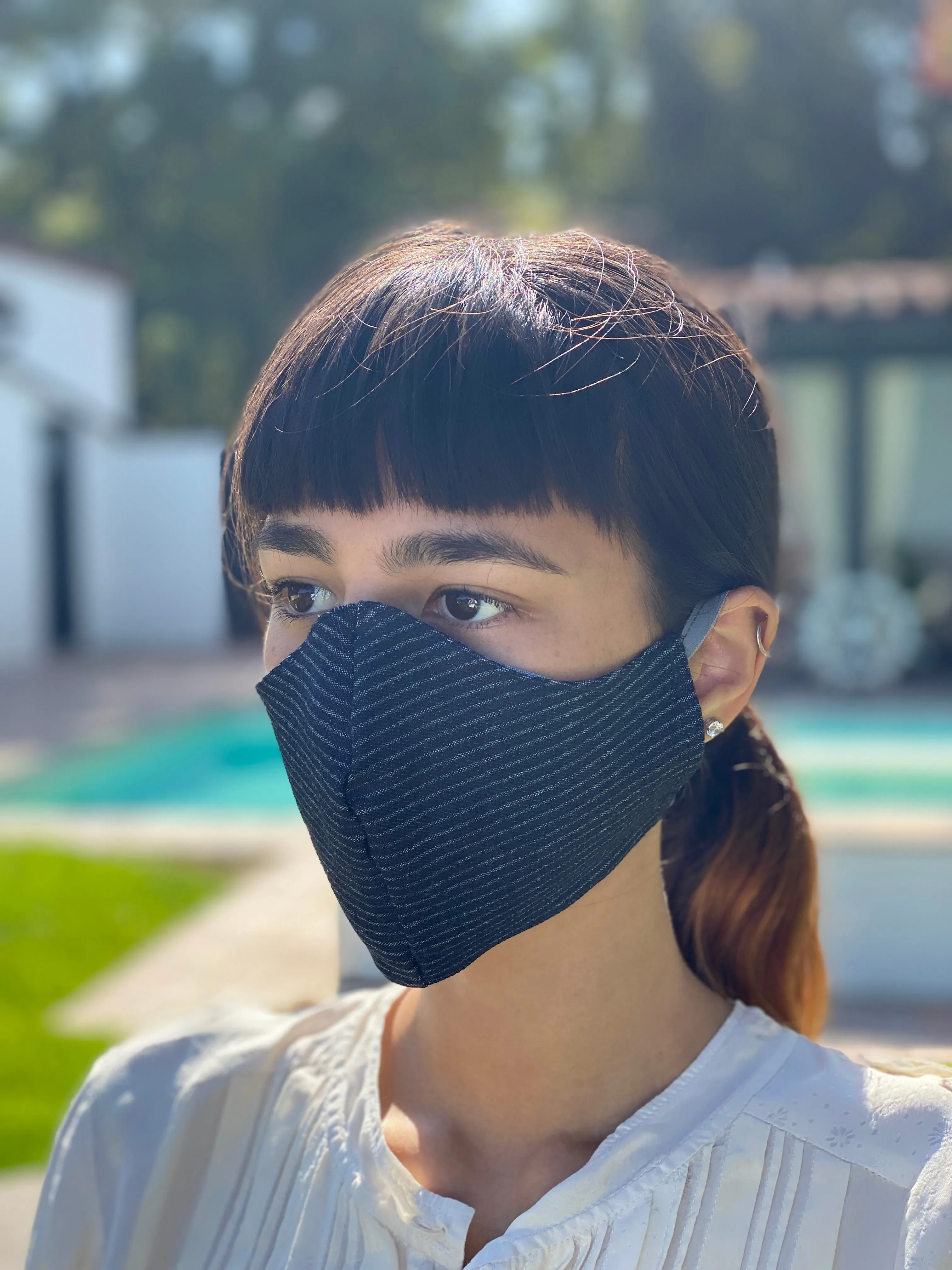 Back to Work Japanese Dark Stripe Denim Masks sold by VPL product image thumbnail 3