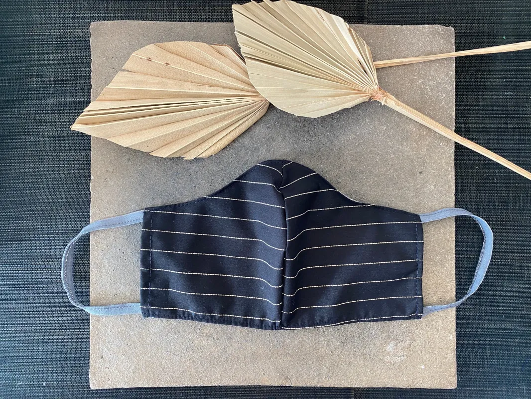 Back to Work Black Yarn Dye Masks sold by VPL