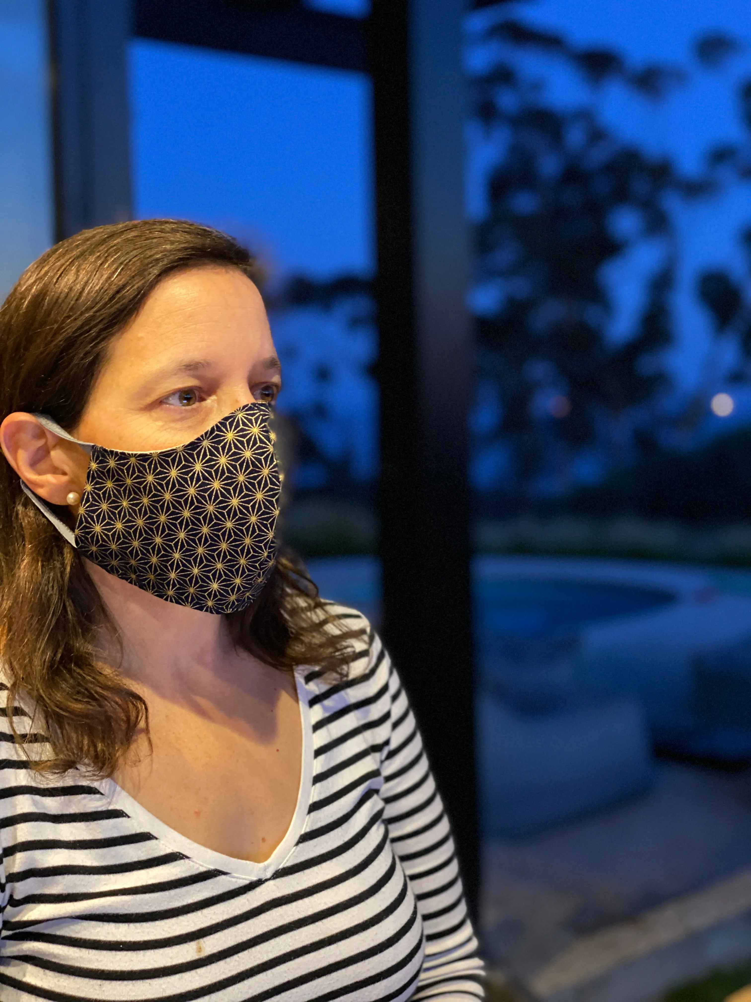 Japanese Cotton Mask (Black Gold Asanoha) sold by VPL product image thumbnail 2