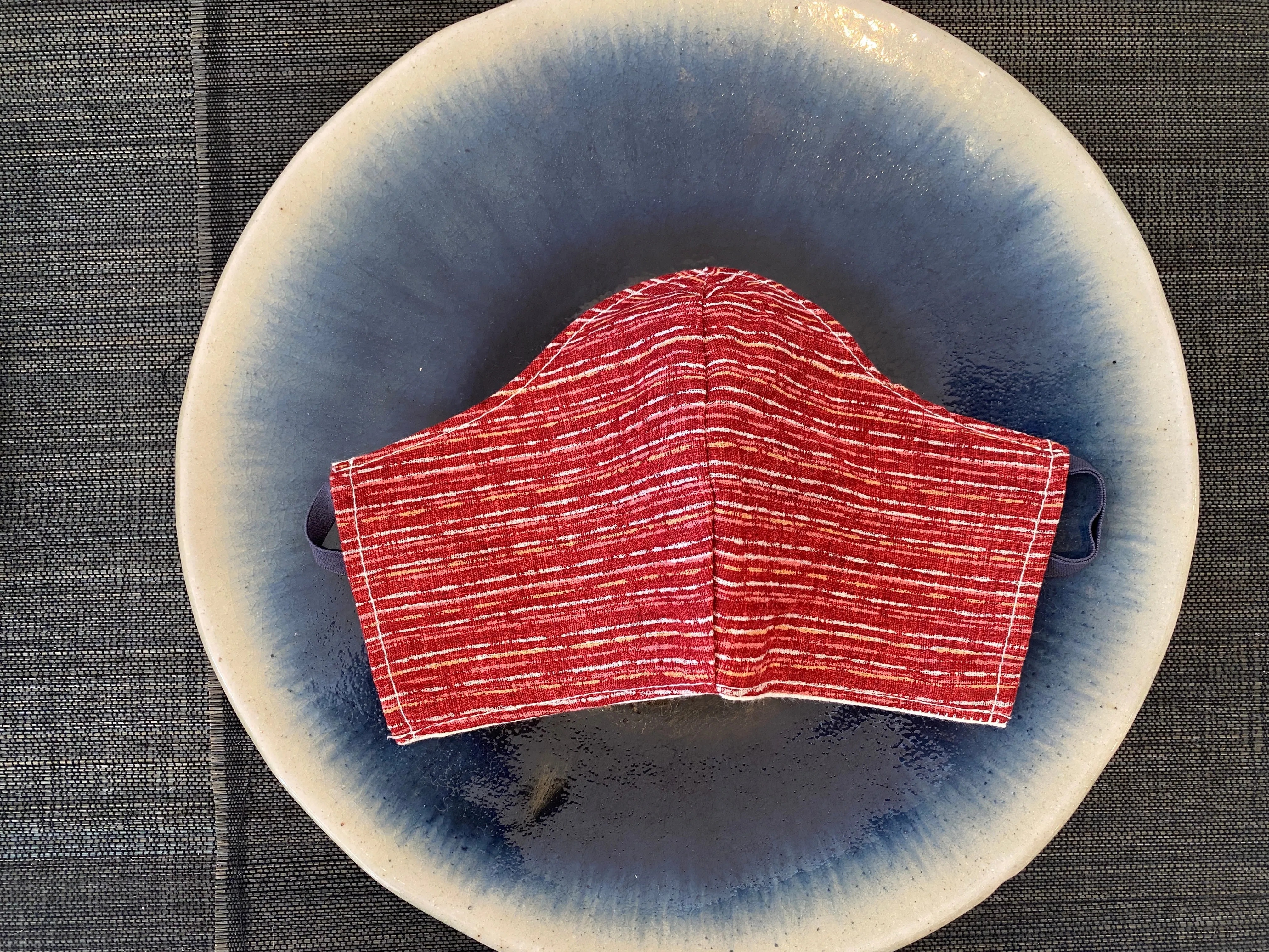 Japanese Cotton Mask (Akasabi Stripe) sold by VPL