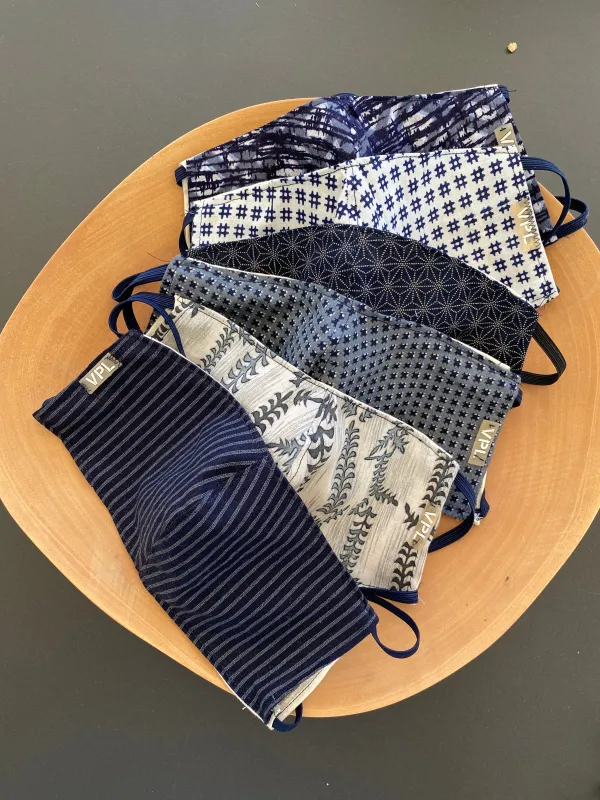 A Set of 2, 3, 4, 5, 6, 10 or 20 Assorted Japanese Vintage Cotton Masks sold by VPL