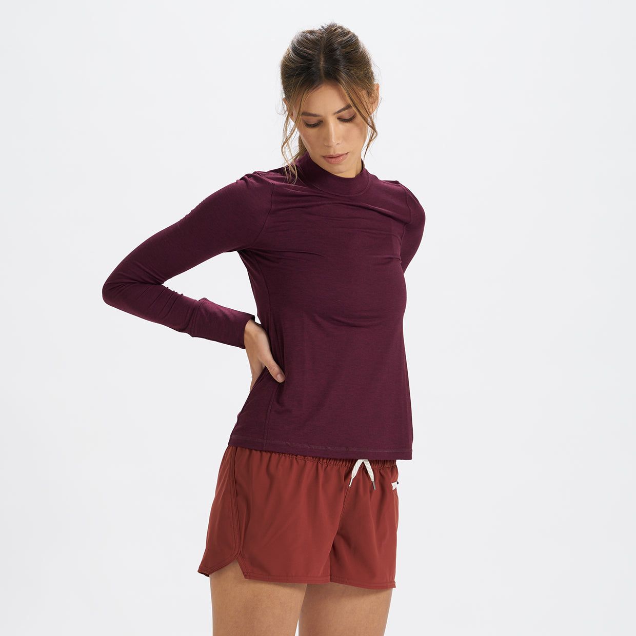 Long-Sleeve Lux Tee | Cerise Heather sold by Vuori product image thumbnail 2