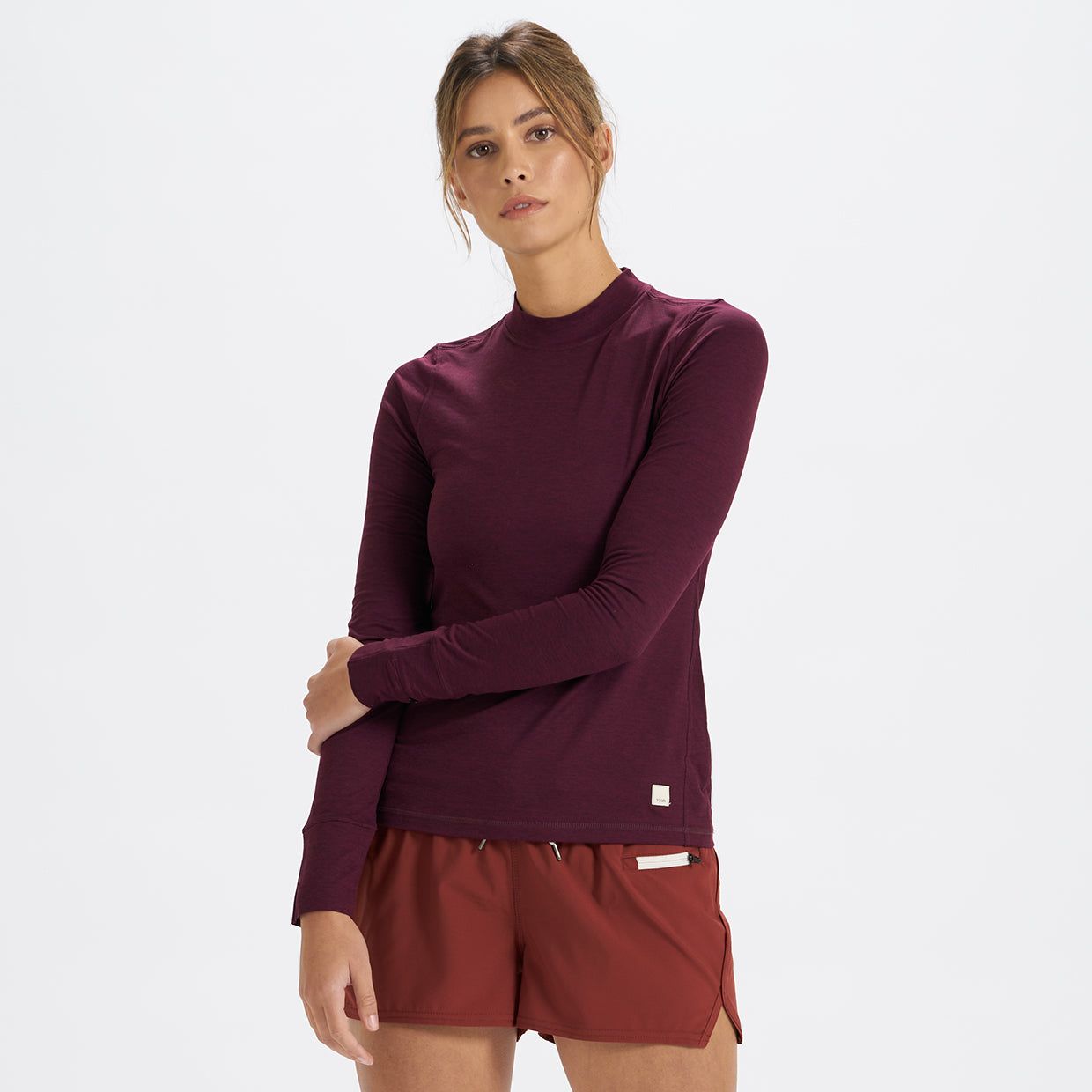 Long-Sleeve Lux Tee | Cerise Heather sold by Vuori