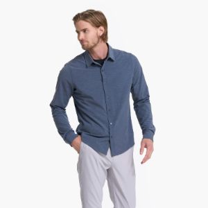 Long Sleeve Bridge Button Down | Azure sold by Vuori