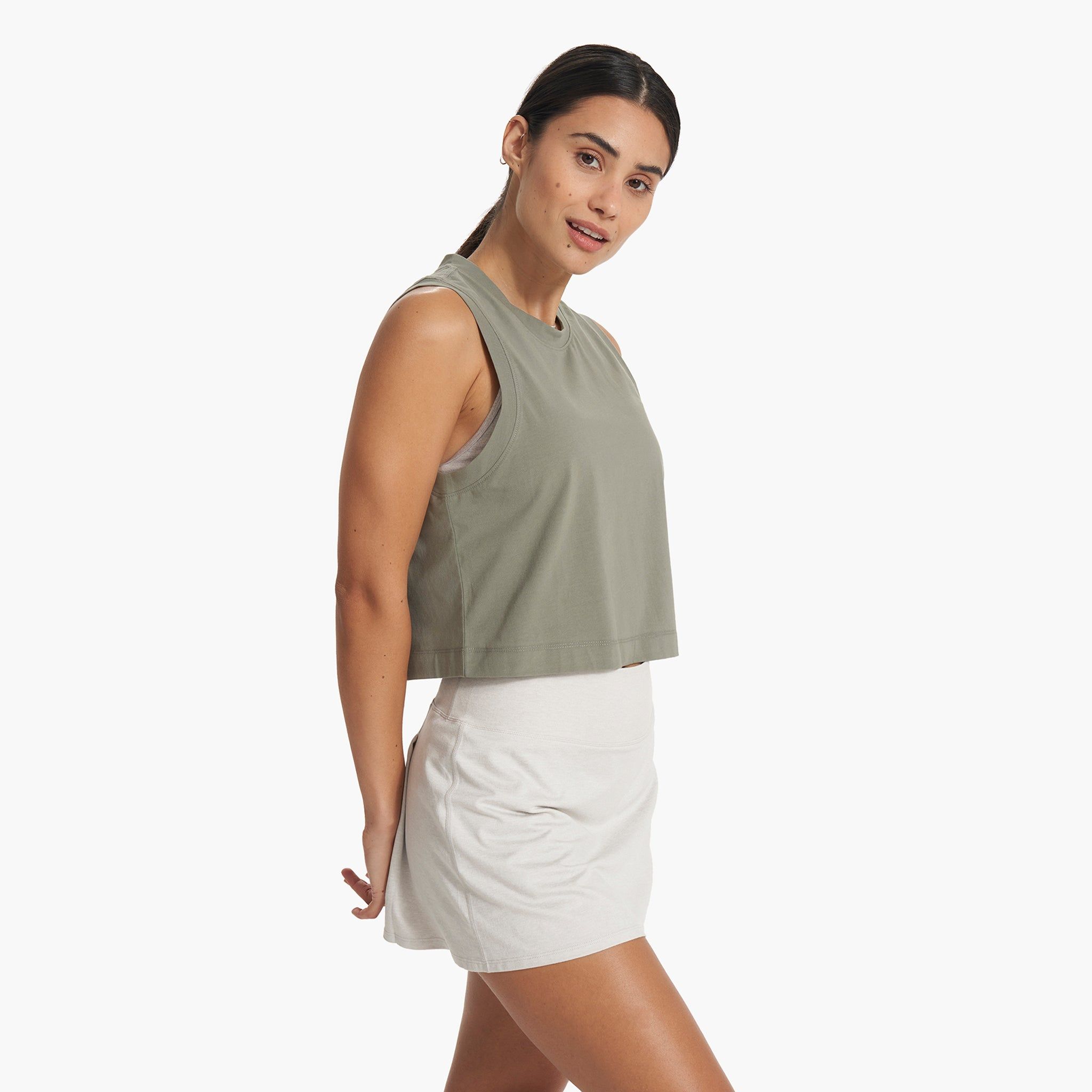 Feather Crop Tank | Pistachio sold by Vuori product image thumbnail 2