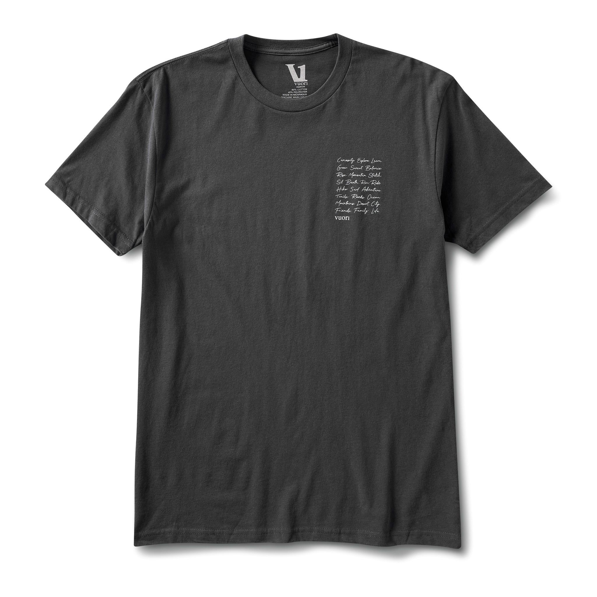Mantra Tee | Charcoal sold by Vuori