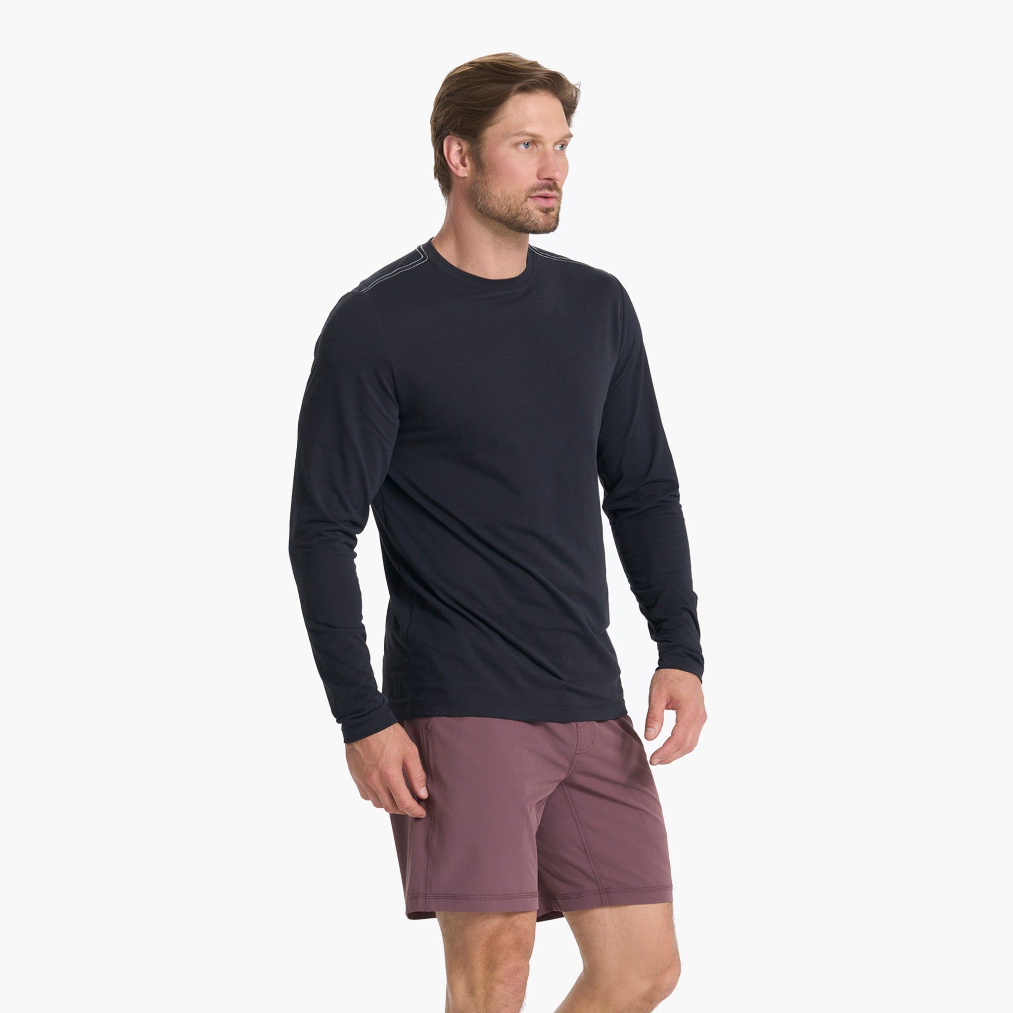 Long Sleeve Current Tech Tee | Black sold by Vuori product image thumbnail 3