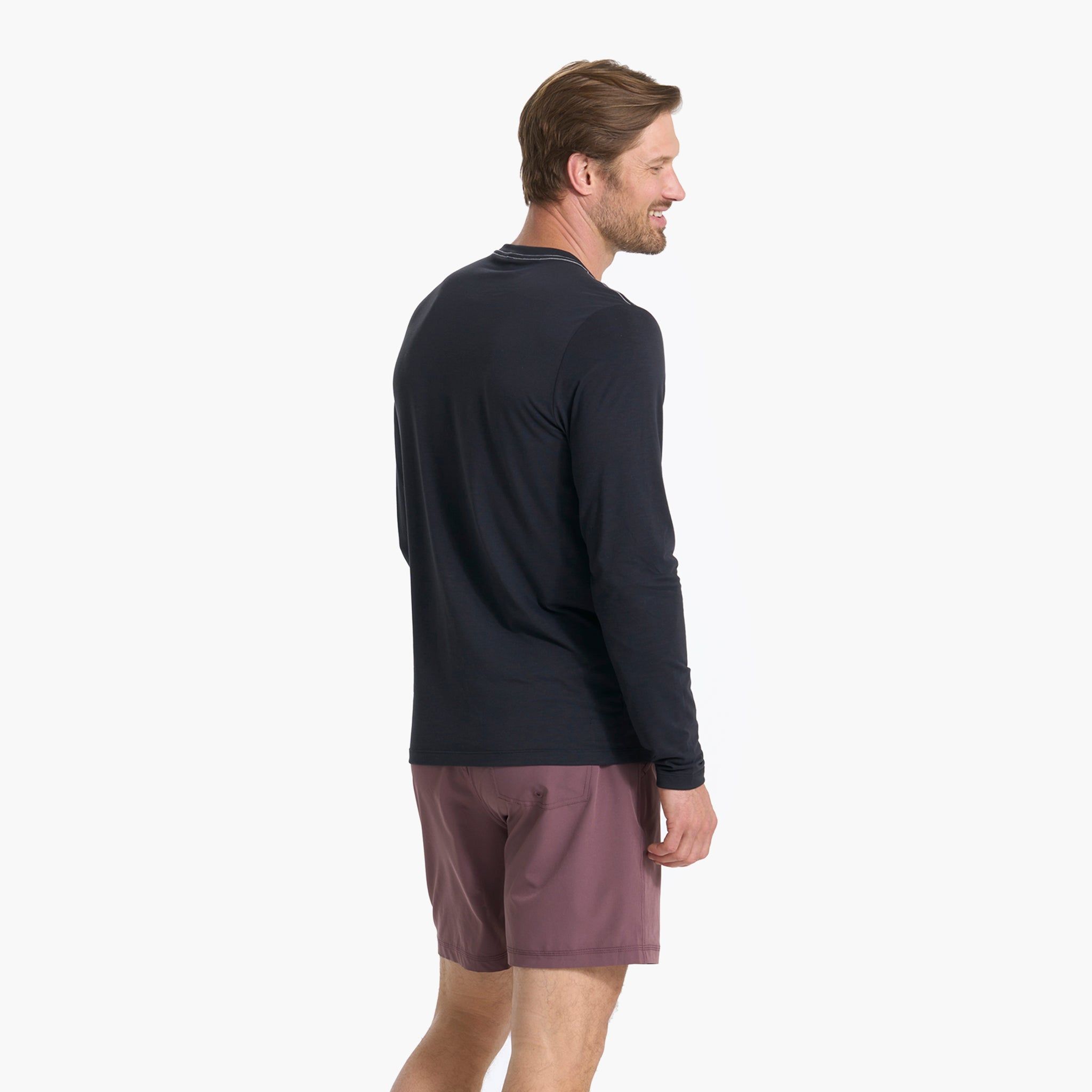 Long Sleeve Current Tech Tee | Black sold by Vuori product image thumbnail 4