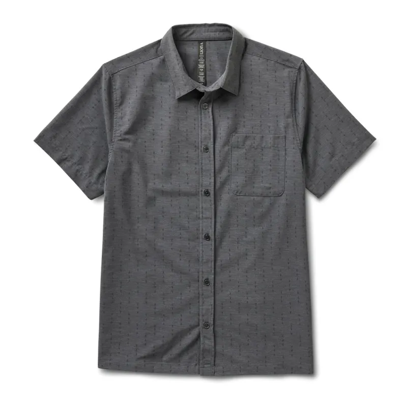 Short-Sleeve Bridge Button Down | Charcoal Arrows sold by Vuori