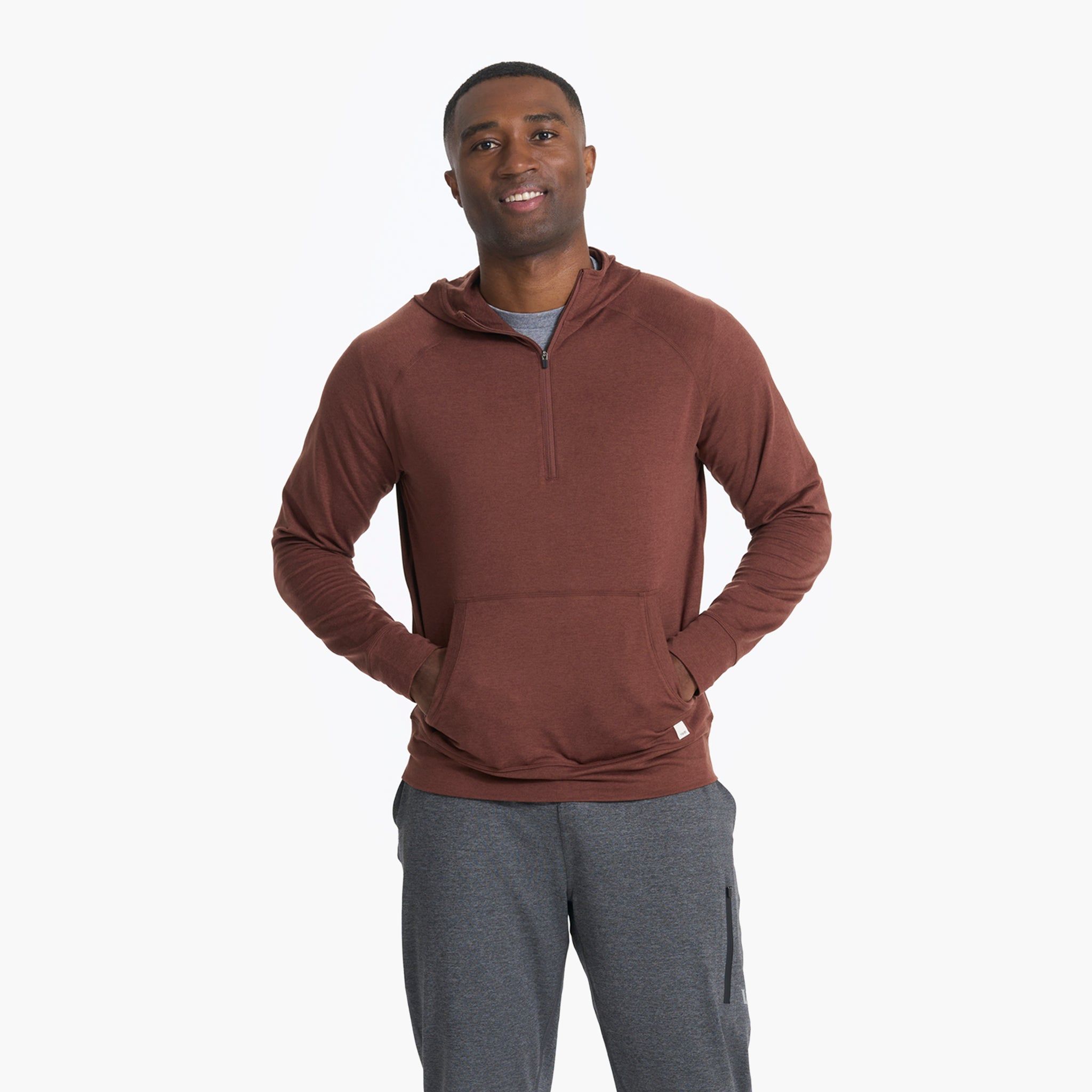 Ponto Performance Half Zip Hoodie | Cedar Heather sold by Vuori product image thumbnail 2