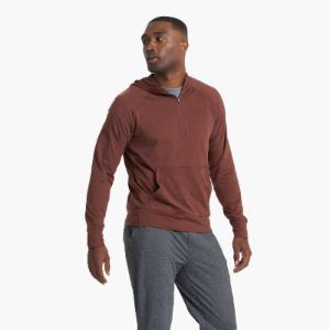 Ponto Performance Half Zip Hoodie | Cedar Heather sold by Vuori