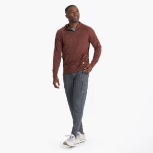 Ponto Performance Half Zip Hoodie | Cedar Heather sold by Vuori