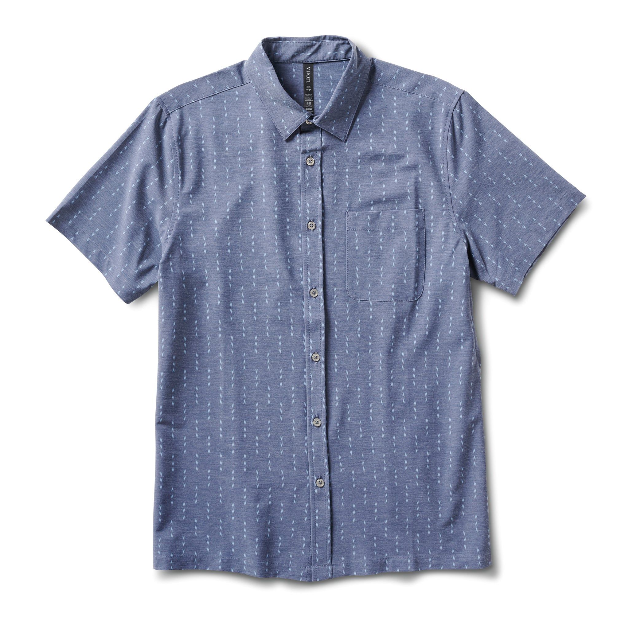Short-Sleeve Bridge Button Down | Azure Arrows sold by Vuori