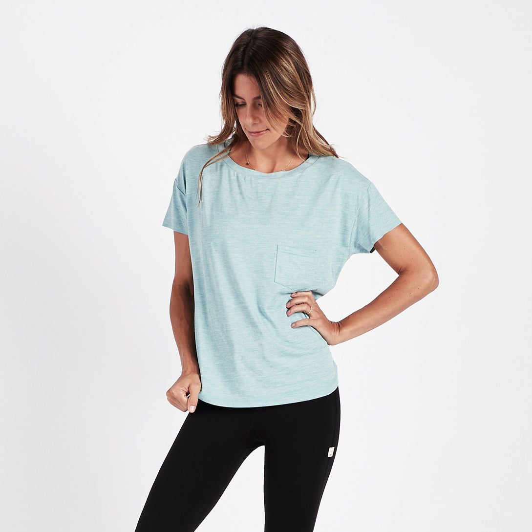 Lux Performance Tee | Glacier Heather sold by Vuori