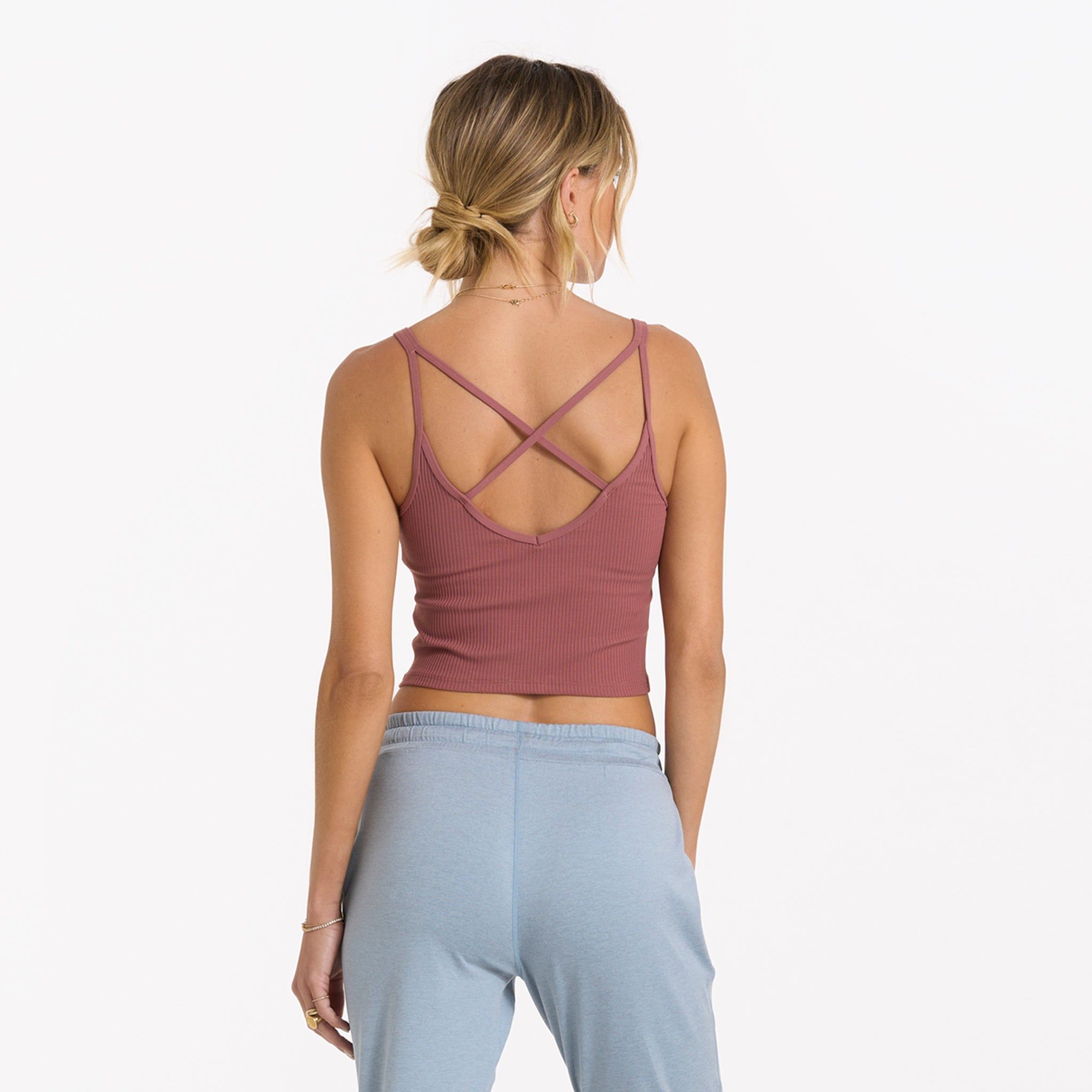 Rib Crop Tank | Rosewood sold by Vuori