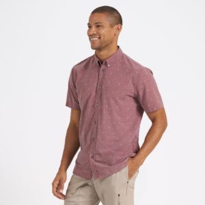 Short-Sleeve Bridge Button Down | Terracotta Bird sold by Vuori
