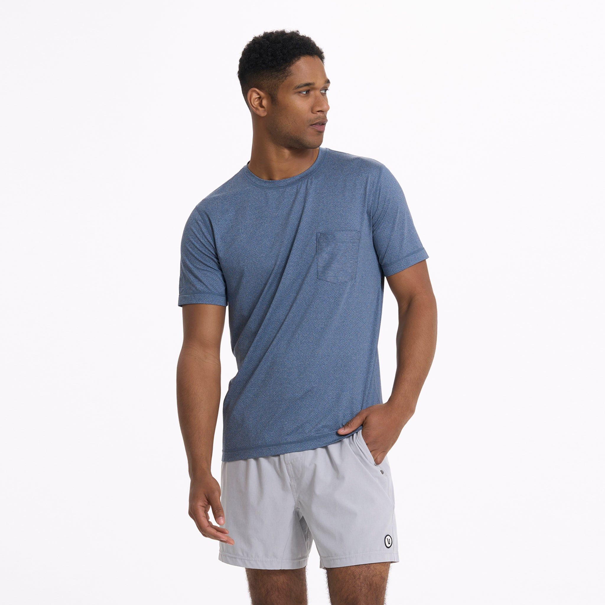 Tradewind Performance Tee | Coastal Heather sold by Vuori product image thumbnail 2