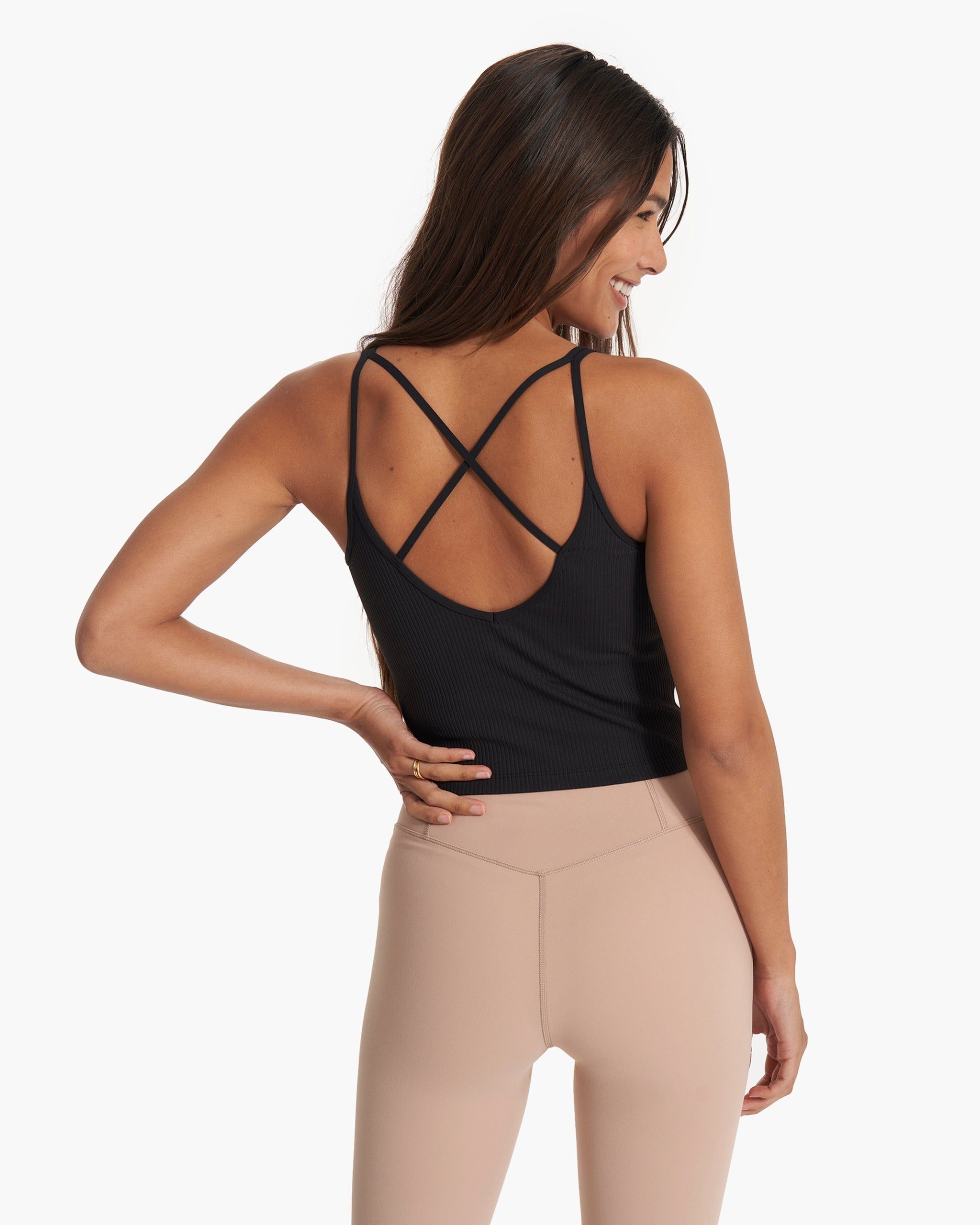 Rib Crop Tank | Black sold by Vuori product image thumbnail 3