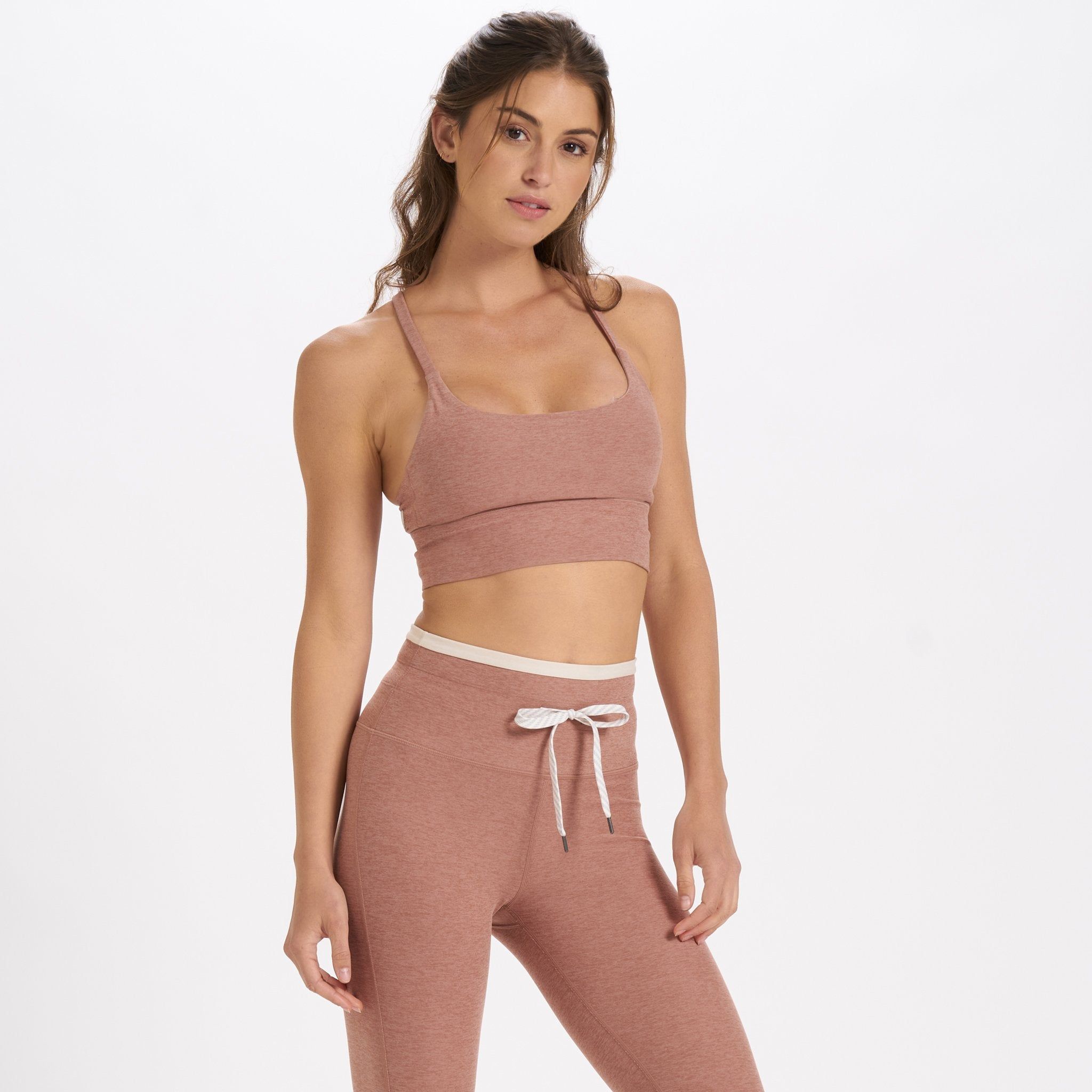 Long Line Elevation Bra | Light Terracotta Heather sold by Vuori