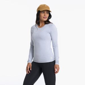 Long-Sleeve Lux Crew | Platinum Heather sold by Vuori
