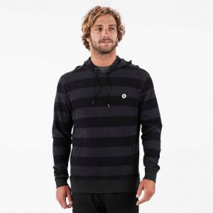 Clark Hoodie | Black-Charcoal Stripe sold by Vuori