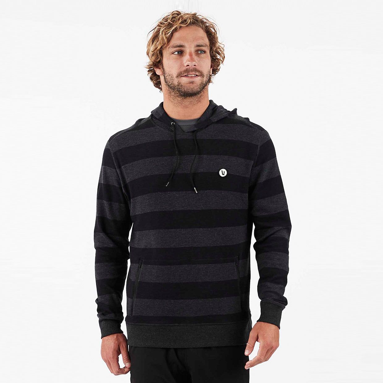 Clark Hoodie | Black-Charcoal Stripe sold by Vuori product image thumbnail 2