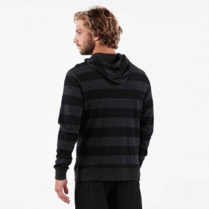 Clark Hoodie | Black-Charcoal Stripe sold by Vuori