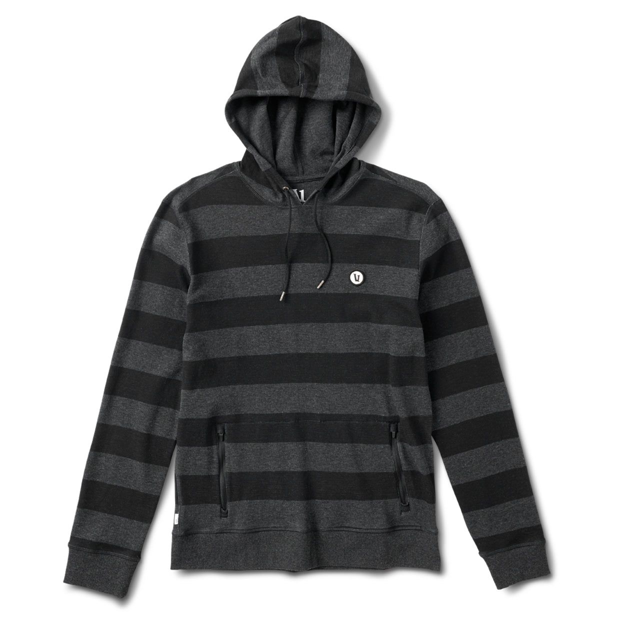 Clark Hoodie | Black-Charcoal Stripe sold by Vuori