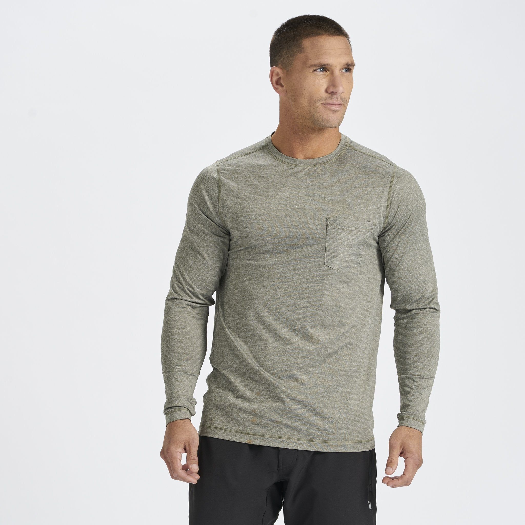 Long-Sleeve Tradewind Performance Tee | Army Heather sold by Vuori product image thumbnail 2
