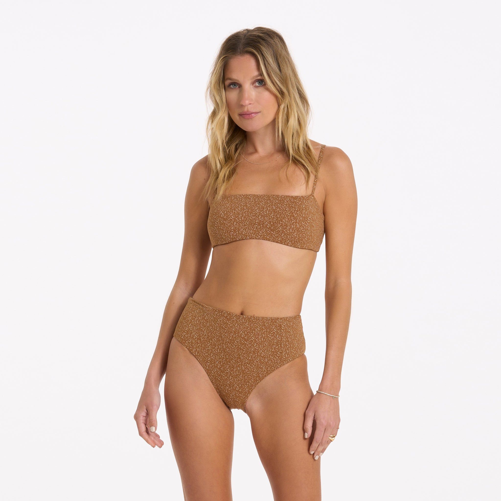 Dune Bikini Bottom | Turmeric Dashed Lines sold by Vuori
