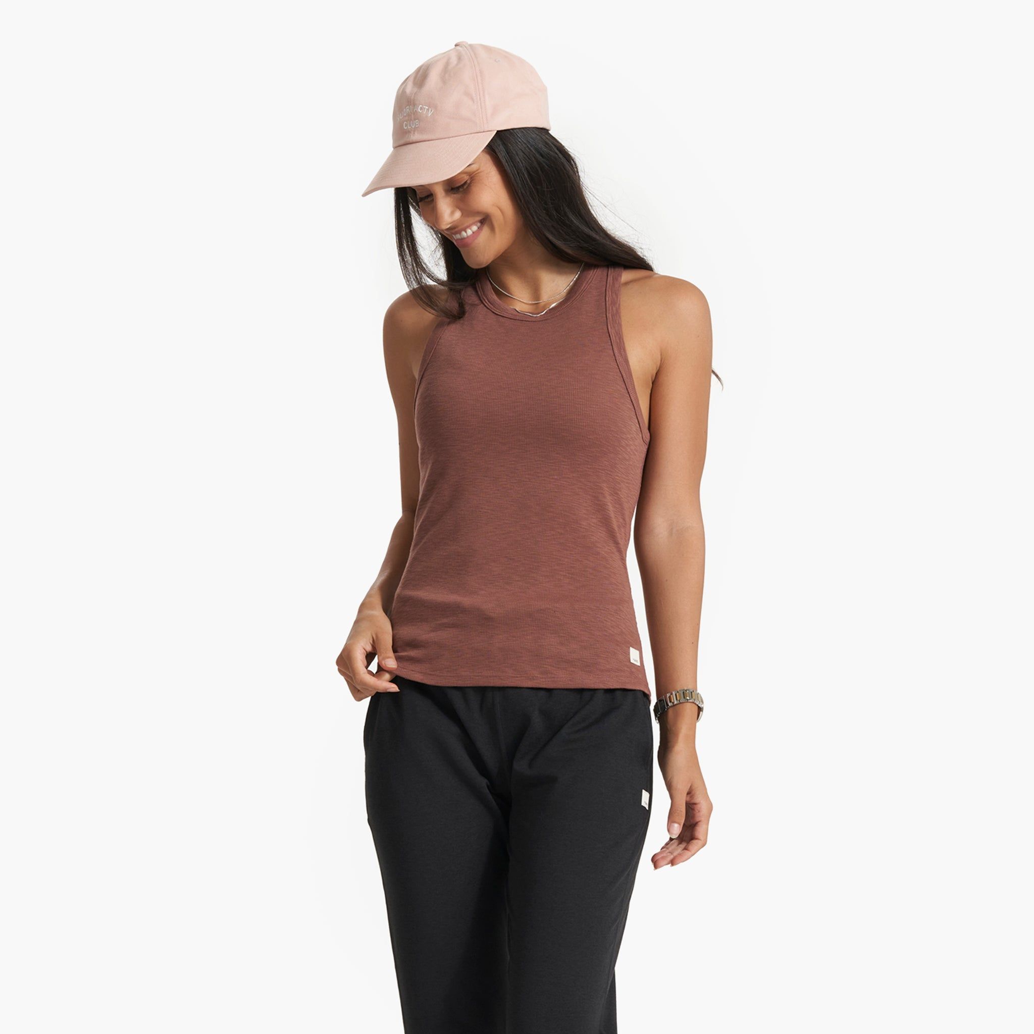 Sunrise High Neck Tank | Hazelnut sold by Vuori